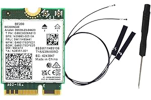 ciyeu WiFi 7 BE200 BE200NGW WiFi Card+Antenna Replacement Spare Parts Accessories BT 5.4 802.11AX Tri-Band M.2 NGFF Wireless 