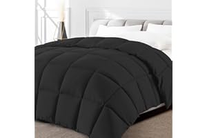 Minoroty Queen Comforter Duvet Insert - All Season Down Alternative Quilted Bed Comforters Queen Size with Corner Tabs - Machine Washable - Black