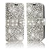 Samsung Galaxy S7 Edge 2016 Phone Case,Vandot Diamond Bling Shiny Shining Wallet Case Crystal Rhinstone Cover PU leather Magnetic Flip Folio Stand [Perfect Fit] [Shockproof] Skin Shell-Silver