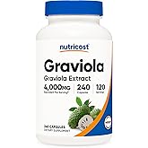 Nutricost Graviola Extract 4,000mg Equivalent from 200mg of 20:1 Extract Per Serving, 240 Capsules for 120 Servings - Soursop (Annona Muricata) Leaf, Vegan, Gluten-Free, GMO-Free