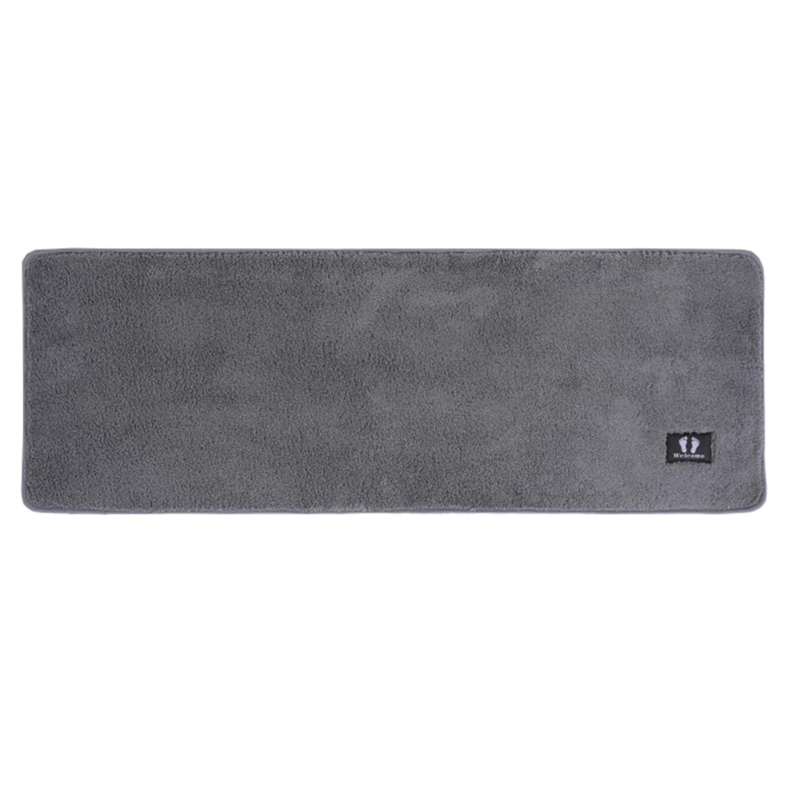 RTBQJ-AT Bath Mat Non Slip Extra Large Bath Mats Microfiber Bathroom Runner Rug Kitchen Rugs Shower Mats Washable Grey 40x120cm