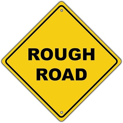 amazon com rough road ahead street warning traffic metal aluminum sign 12x12 garden outdoor rough road ahead street warning traffic metal aluminum sign 12x12