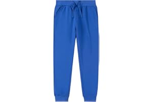 Kid Nation Kids Unisex Soft Brushed Fleece Casual Pull On Jogger Sweatpants with Pockets for Boys or Girls