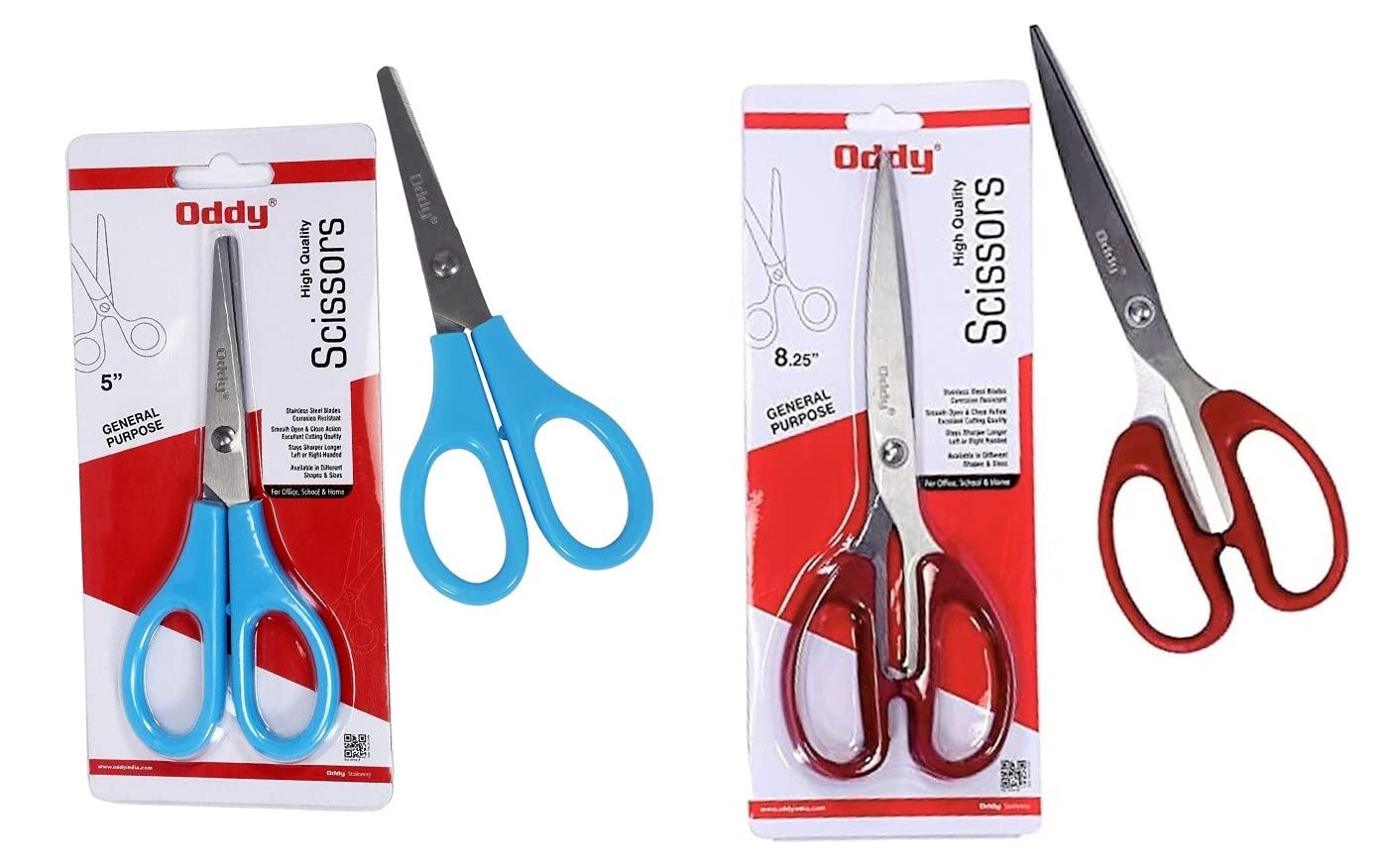 ODDY Stainless Steel Scissors COMBO PACK 5 inch scissor + 8.25 inch