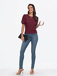 AUTOMET Womens Summer Tops Short Sleeve Shirts