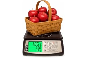 DIGI TARAZ Price Computing Scale Commercial Counting Function Digital Food Scale Industrial Kitchen Waterproof Platform Stainless Steel Keys Rechargeable Portable Meat Produce Grocery Farmers Market Deli