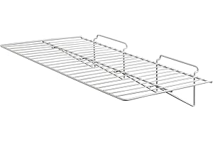 Econoco Commercial Straight Shelf for Slant Wall, 24" Width x 12" Depth, White (Pack of 6)