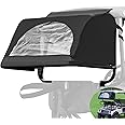 Drive-up Golf Cart Rear Bag Rain Cover with Bracket Kit for Most Club Car EZGO Yamaha Models-Black Raincover