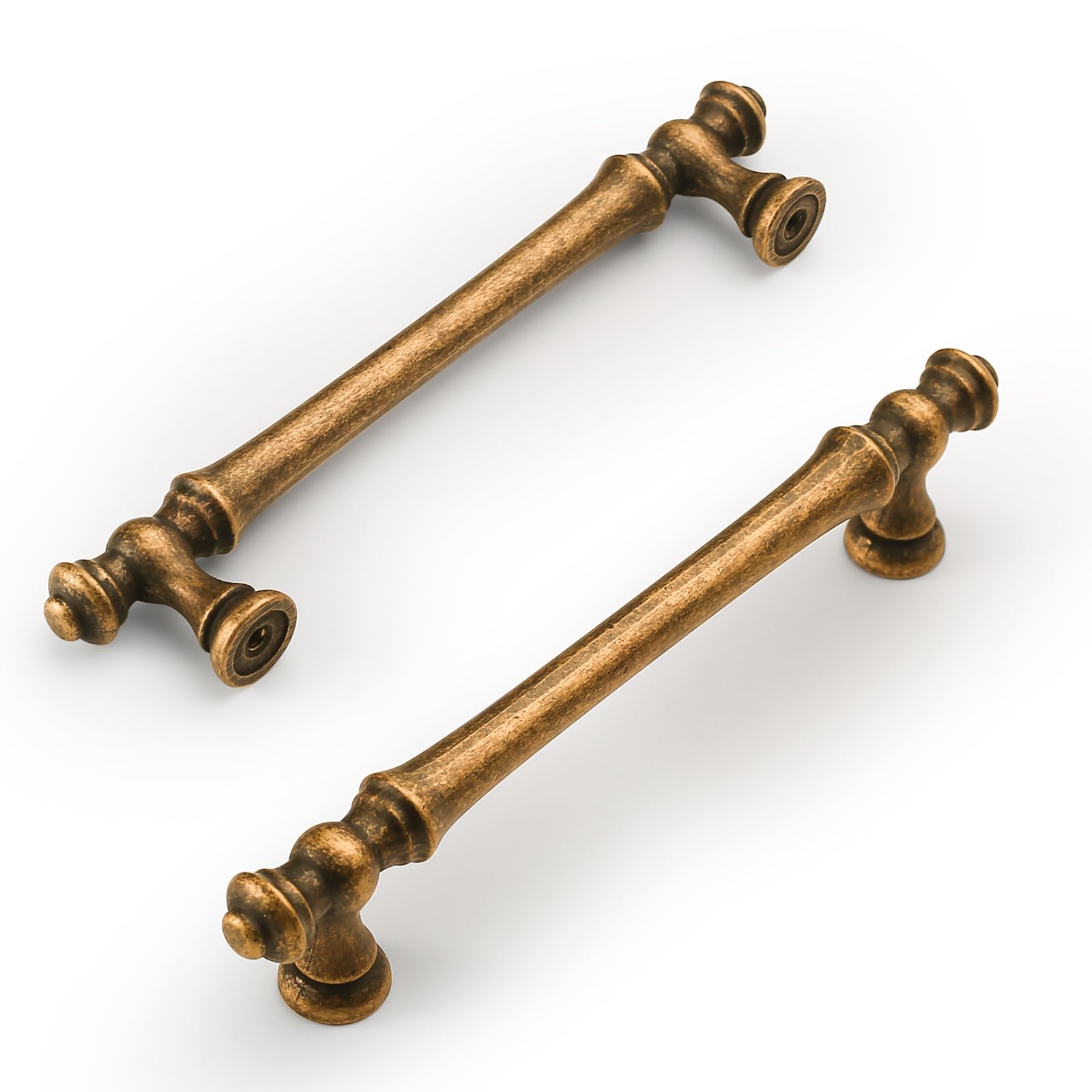 Photo 1 of Amerdeco 10 Pack Antique Brass Cabinet Pulls 5 Inch(128mm) Hole Center Cabinet Hardware Kitchen Cabinet Handles for Bathroom Drawer Pulls Dresser Pulls ZH0014