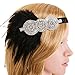 eforpretty Womens 1920s Vintage Black Silver Headpiece Flapper Headband,One Size