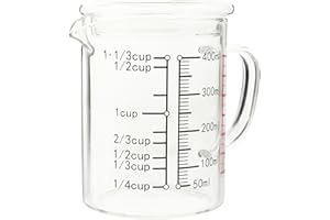 SUPVOX Glass Measuring Cup with Lid 400ml Glass Scale Coffee and Milk Cup for Kitchen Baking and Oil