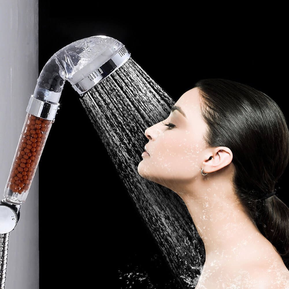 Denshine Shower Head, Ionic Filter Shower Head Detachable High Pressure Handheld Shower Head Anion Energy Ball Handheld Shower for Dry Skin and Hair Water Saving and Water Purifying