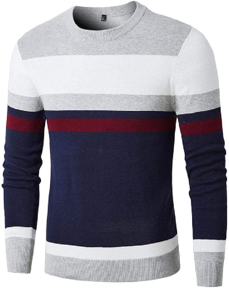 U/A Suéter de rayas para hombre,