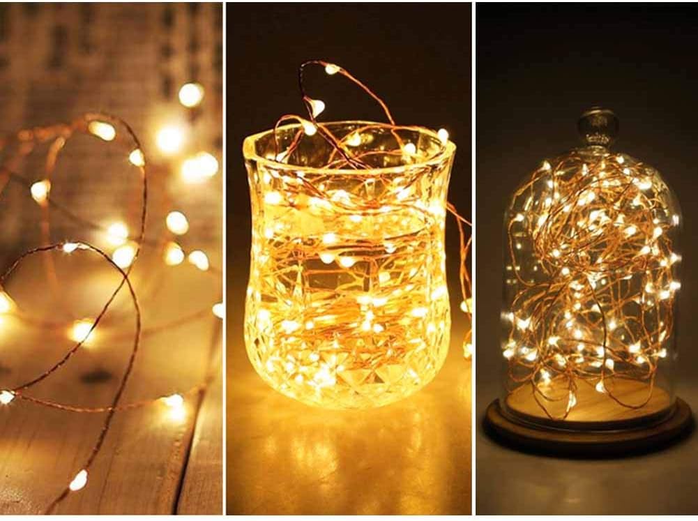 Twinkle Star 200 LED 66 FT Copper String Lights Fairy String Lights 8 Modes LED String Lights USB Powered with Remote Control for Christmas Tree Wedding Party Home Decoration, Warm White: Home Improvement