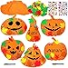 Supla 30 Kits Foam Halloween Pumpkin Decorations DIY Pumpkin Craft Kits Assorted Foam Pumpkin Shapes with Fall Maple Leaves Rhinestone Stickers for Kids Crafts Fall Thanksgiving Halloween Decoration