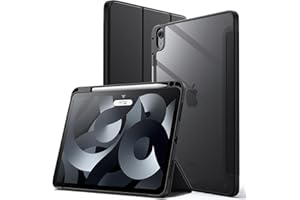 JETech Case for iPad Air 11-Inch M3/M2 (2025/2024), iPad Air 5/4 (2022/2020 5th/4th) with Pencil Holder, Clear Transparent Ba