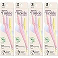 Tinkle Dorco Tinkle Everglow, 12 Count (4 Packs of 3 Razors), Eco-Friendly Dermaplaning Tool, Multipurpose Eyebrow Razor & Face Shaver