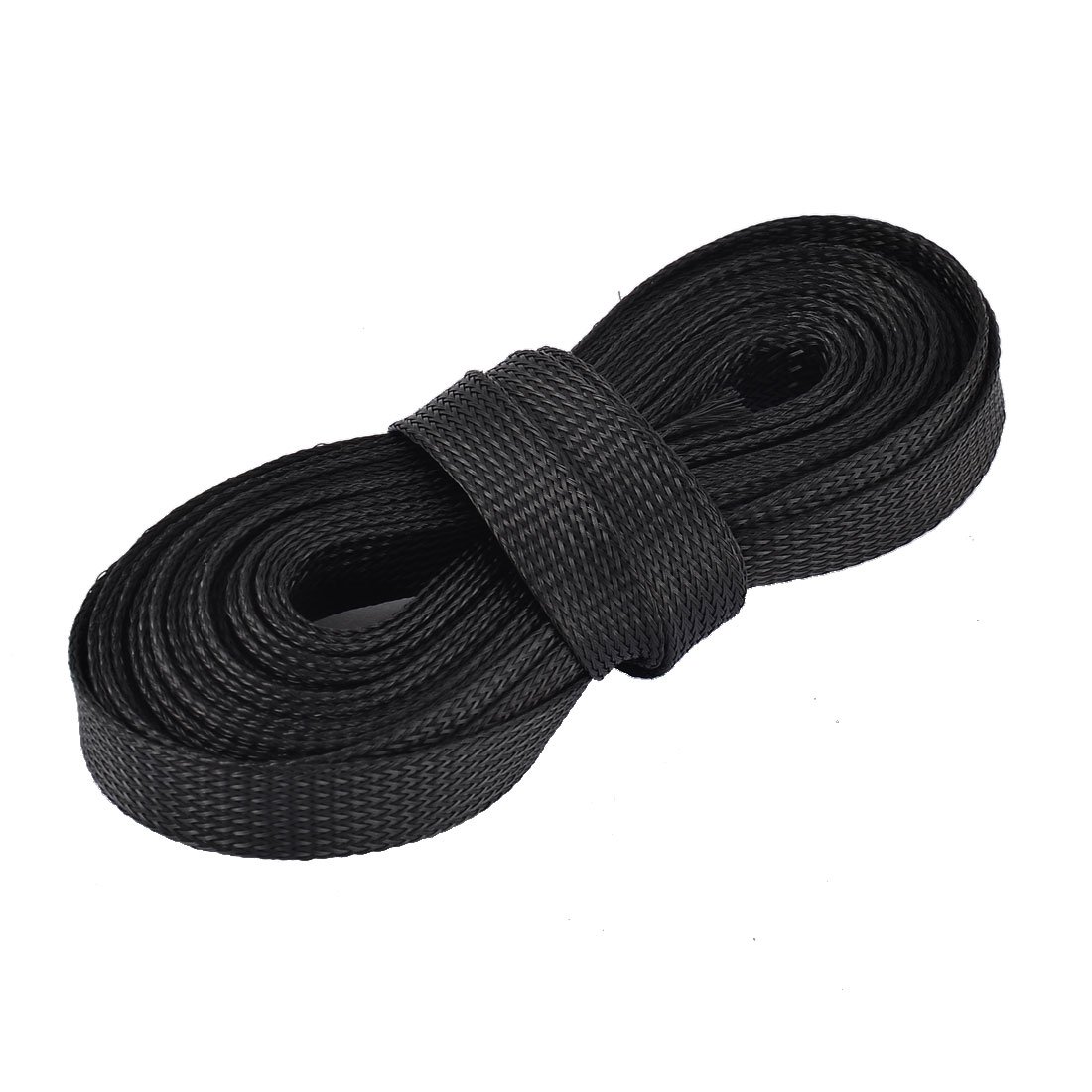 sourcingmap Nylon Braided Expandable Sleeving Cable Wire Sheathing Sleeve 6.8M x 16mm Black