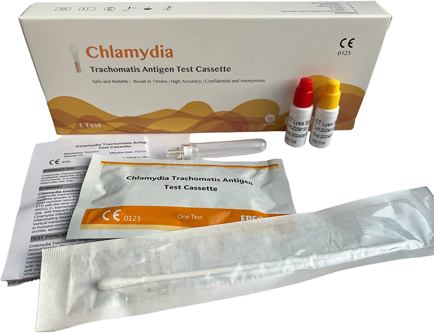 Chlamydia Home Test Kit Male or Female STI Confidential and Anonymous, Rapid Results, Easy to Use at Home