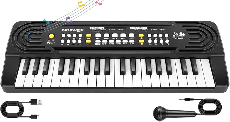 m zimoon Kids Piano Keyboard 37 Key Upgrade Electronic Toy 3-8 Years