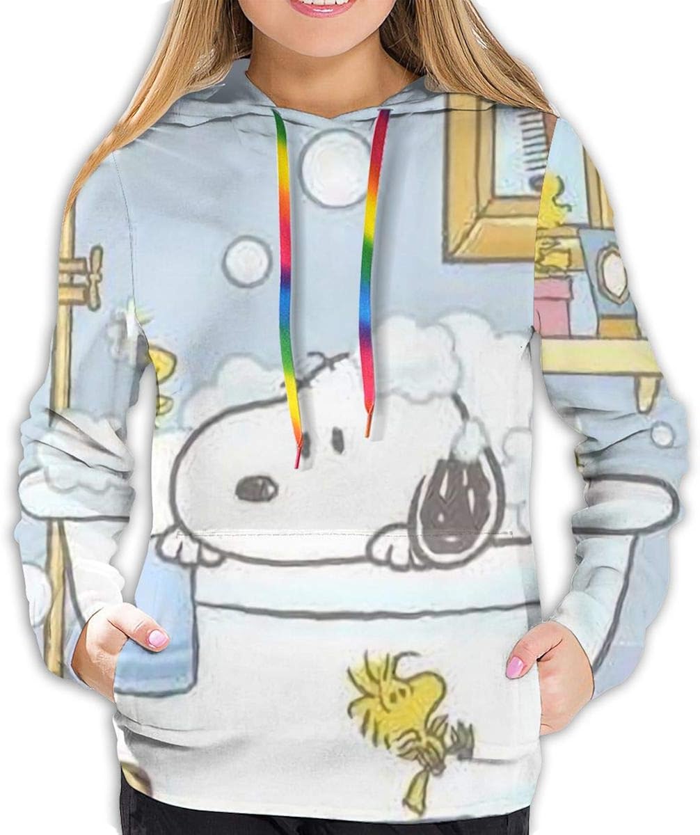 Snoopy Hoodies Damen Sweatshirt Pullover 3D Druck Freizeitjacke Mädchen