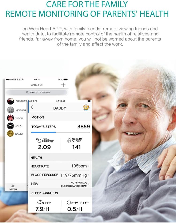 Fitness Tracker, Zeerkeer Waterproof Bluetooth Smart Bracelet with Blood Pressure ECG + PPG, Heart Rate Wrist Tracker - Image 5