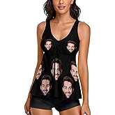 DIYKST Custom Face Swimsuit Personalized Face Bathing Suit with Photo Picture for Women -6 Style