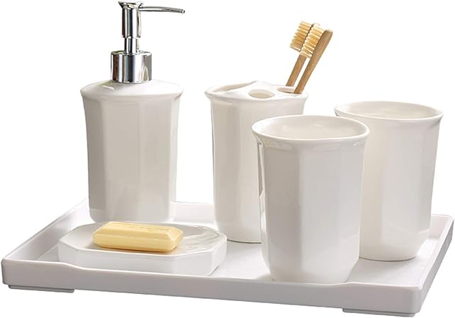 ZYFCC Conjunto de Accesorios de baño de cerámica, decoración de baño de