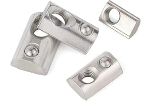 GENERIC 3030 Series M8 T Slot Half Round Nuts Roll-in Spring Ball Loaded Elastic Nuts Carbon Steel for European Standard 3030 Series Aluminum Extrusion Profile Rail with 8mm Slot for 3D Printer(M8,30 Pcs)