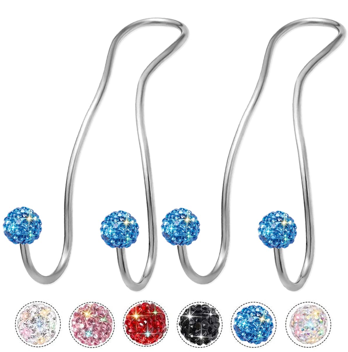 Photo 1 of MTGOCHA Bling Purse Hook for Car Headrest, Upgraded Cute Car Seat Hooks for Bag Handbag, Durable Stainless Auto Purse Hanger Holder 2 Pack, Light Blue