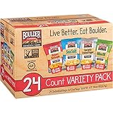 Boulder Canyon Kettle Cooked Potato Chip Variety Pack (24 Individual - 1.5 Oz Bags) of the Following Flavors: Olive Oil, Hickory Barbeque, Sea Salt and Sea Salt & Cracked Pepper