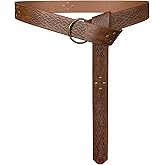 HiiFeuer Medieval Embossed PU Leather O-Ring Belt, Retro Renaissance Knight Belt