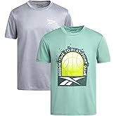 Reebok Boys Shirts - 2 Pack Active Performance Dry Fit T Shirts for Boys - Athletic Training Tops for Kids (8-20)