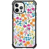 CASETiFY Ultra Impact iPhone 12 Pro Max Case [9.8ft Drop Protection] - Bright Spring Flowers - Clear Black