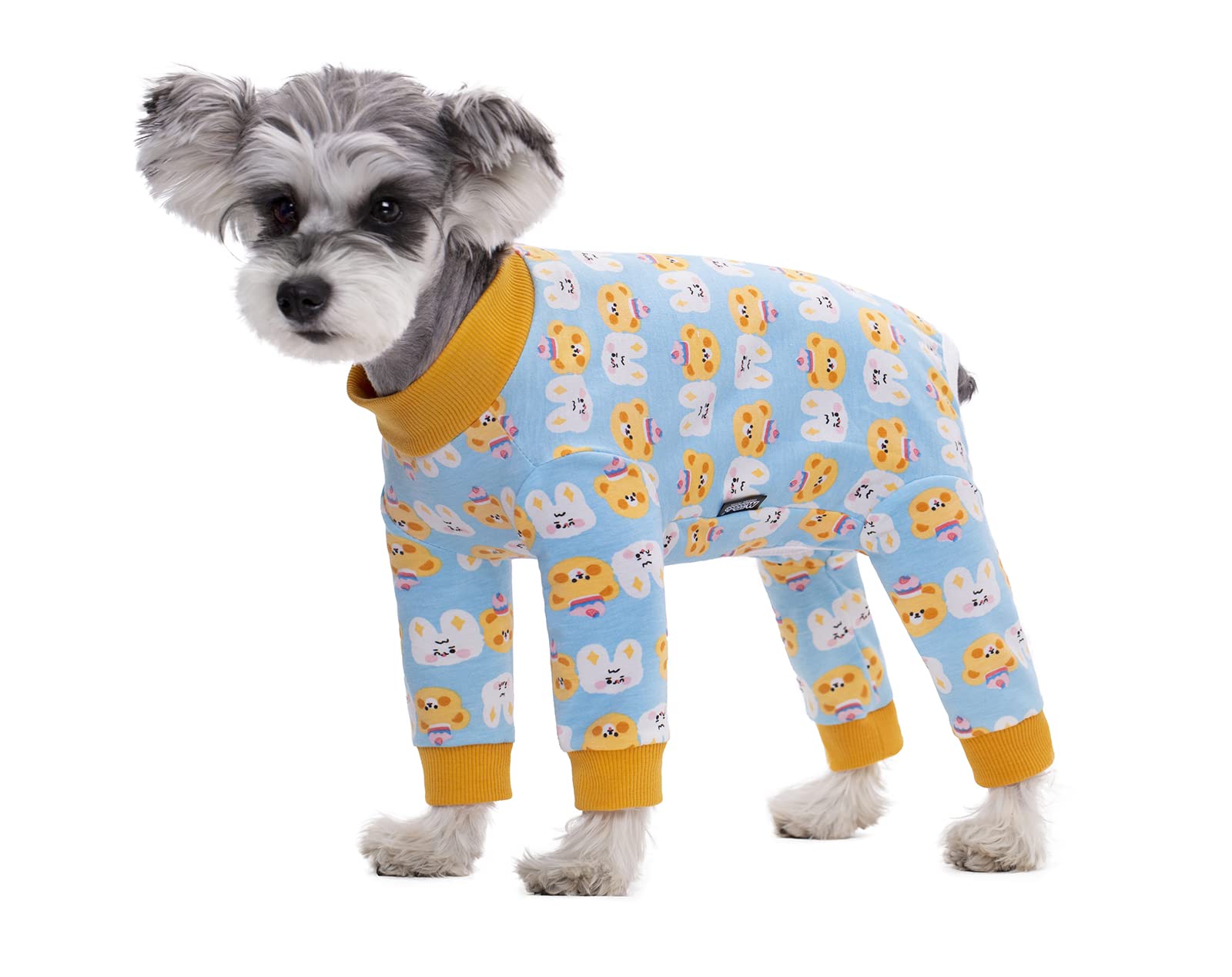 BT Bear Small Dog Clothes,Elastic Pet Onesie Clothes Protect Joints Anti-hair Anti Licking,Wound Protection Puppy Pajamas PJS Dog Jumpsuit For Small Dogs(XS,Yellow) — image 1
