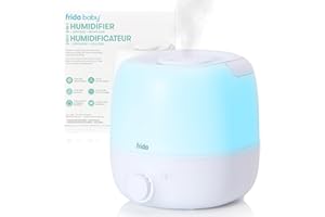 Frida Baby 3-in-1 Cool Mist Humidifier for Large Rooms, Top Fill Humidifier for Bedroom, 60 Hour Runtime + Diffuser, Nightlig
