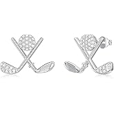 Sport Baseball Earrings Stud 925 Sterling Silver Cubic Zirconia Baseball Stud Earrings Baseball Jewelry Birthday Gift for Women Sport Lovers