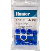 Hunter PGP Nozzle Kit for PGP-ADJ Rotors, 8 Nozzles &amp; Adjustment Tool | Includes retainer screw and color-coded spray nozzles for PGP rotor maintenance, repairs, and custom coverage
