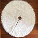 Fannybuy 30 inch Christmas Tree Skirts Plush Faux Fur Handmade Tree Skirt Decorations for Indoor Outdoor Home Xmas Party Decor