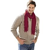 NOVICA Artisan Handmade Men's 100% Alpaca Scarf Wool Accessories Scarves Burgundy Solid Peru ' Cherry Red'