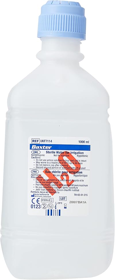 Baxter Sterile Water 1 Litre UKF7114 for Irrigation Autoclave Safe