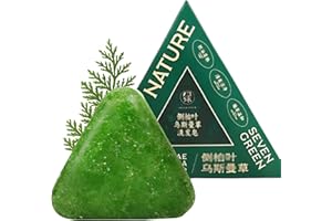 Nature Triangle Shampoo Bar, 120g Natural Cypress Leaf Usman Grass, Solid Hydrating Shampoo Bar Conditioner Bars,Calming & St