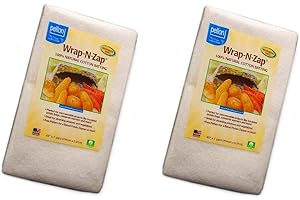 Pellon, Natural Wrap-N-Zap Cotton Quilt Batting, 45 by 36-Inch, 2 Pack