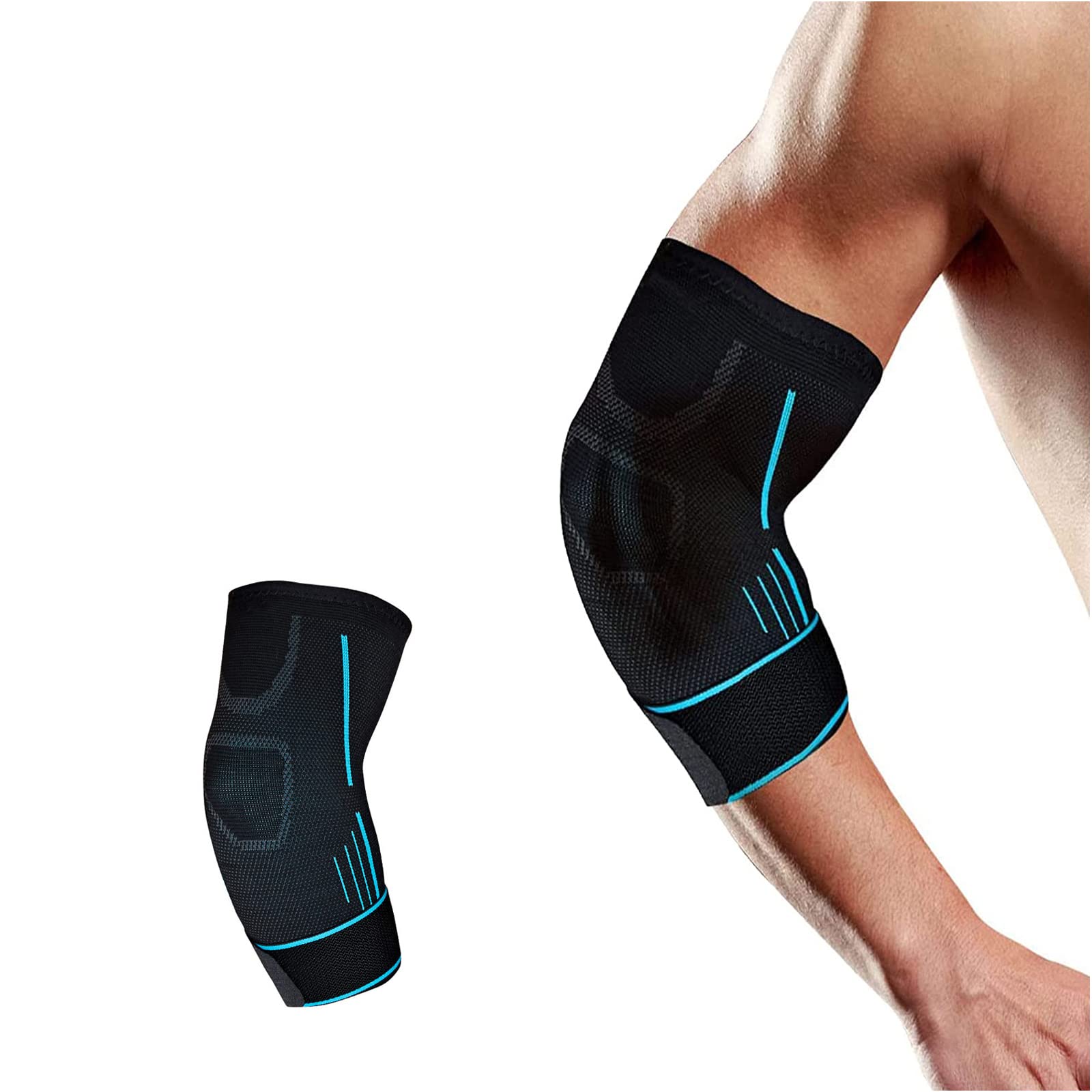 SONGQEE Elbow Support For Men, Tennis Support Strap Brace Compression Sleeves for Weightlifting, Gym, Sports Protection, Elbow Golfers Arm Support Pads for Pain Relief, Arthritis, Tendonitis