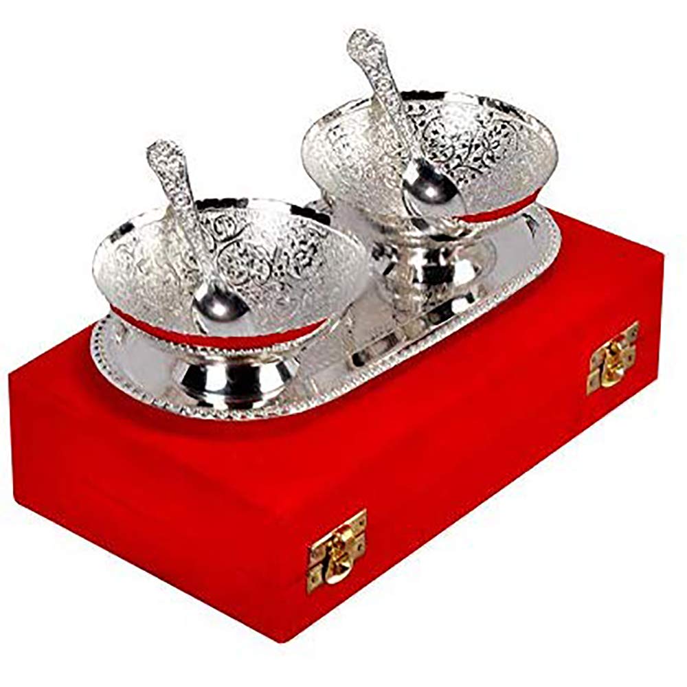 Buy HHI German Silver Bowl, Spoon and Tray Set 70 ml, 5 Pieces