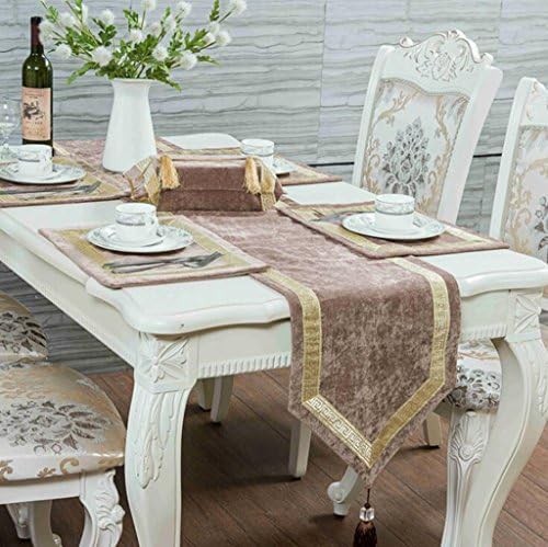 BiuTeFang Table Runner Table Runners European style, table flag, modern, embroidery, table flag Banquet Party Decoration 33X250cm