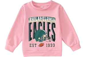 GLIGLITTR Toddler Girl Boy Football Sweatshirt Sundays are for The Birds Game Day Outfit Kids Football Fans Long Sleeve Shirt