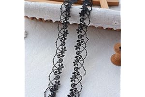 ToBeIT 15yard Black Lace Trim Embroidery Lace Trim Vine lace for Decoration Edging Crafts Veils Costumes Table Runner