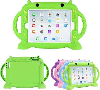 Amazon Ipad4 ケース 子供用 第2世代ipad 第3世代ipad用 ソフト シリコンカバー かわいい Chinfai 両手ハンドル付き アイパッド 保護カバー 落下防止 スタンド機 グリーン Chinfai Jp タブレットケース 通販