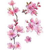 3PCS Pink Cherry Blossom Car Decal Stickers, Sakura Blossom Flower as Pink Flower for Window, Bumper, Mirror, Japanese Watercolor Pink Cherry Car Decal, Flower Decals Waterproof (3)